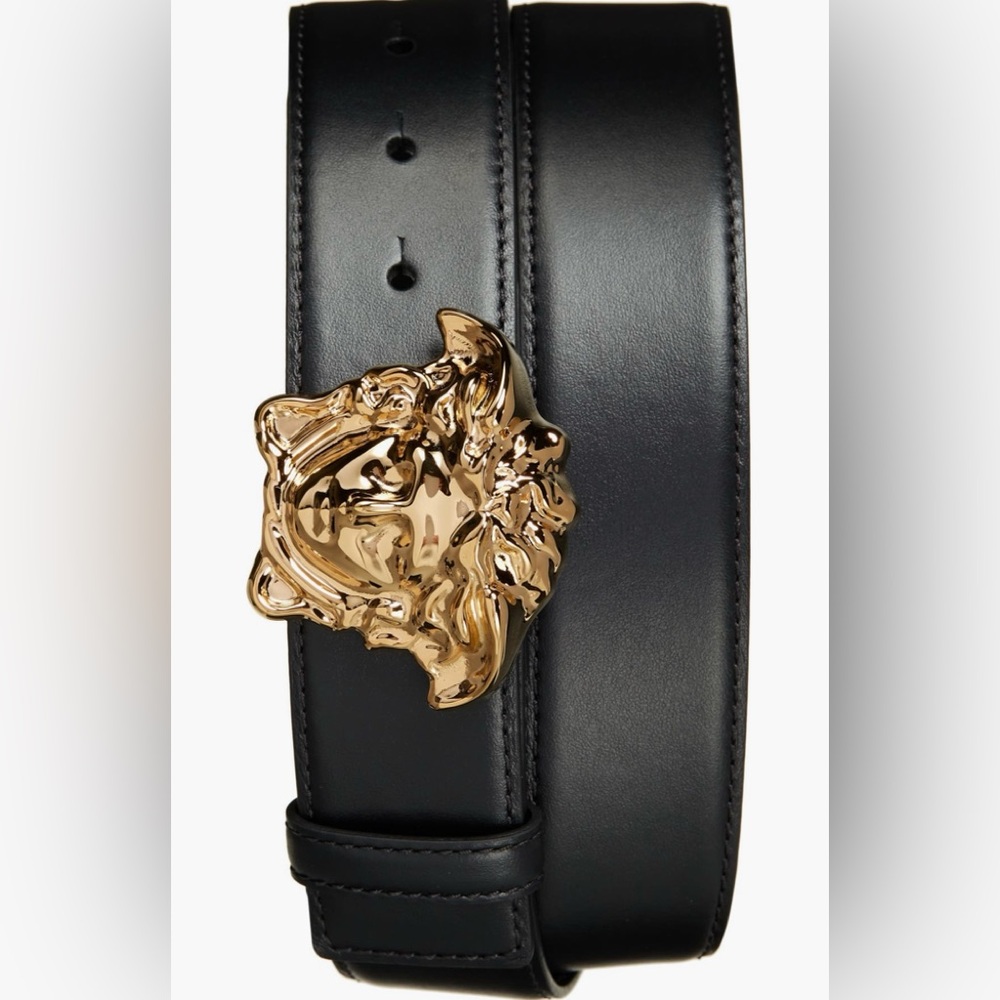 New Versace Medusa Head Leather Belt
